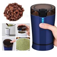 Moedor Triturador Doméstico Portátil Alimentos Secos Lâmina Inox Café Especiarias Luxo 110V Azul