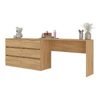 Penteadeira Infantil 231,5cm Com 6 Gavetas Flex Multimóveis Mp4403 Madeirado - 2