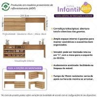 Penteadeira Infantil 231,5cm Com 6 Gavetas Flex Multimóveis Mp4403 Madeirado - 3