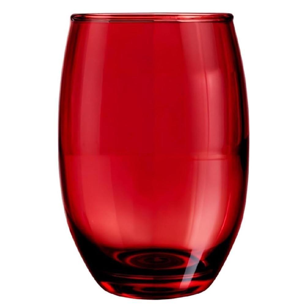 Kit 3 Copos Vermelho Jogo Vidro 475ml Bebidas Agua Suco Drink Casa Bar Restaurante Conjunto Luxo - 5