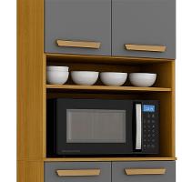 Armário Cozinha Athenas 4 Portas Espaçoso Mobilihouse Cinamomo/cinza Acetinado - 5