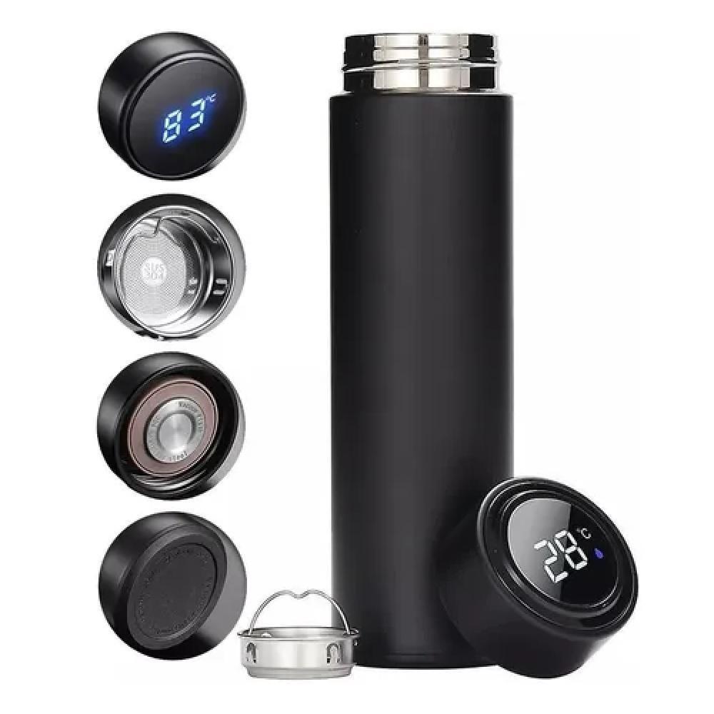 Garrafa Inox Termômetro Digital 480ml Térmica Display Lcd Bebida Quente Gelada Portátil Academia - 6