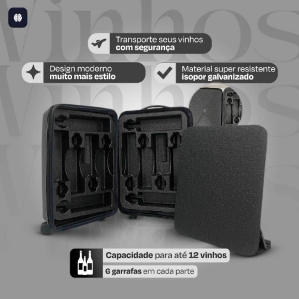 Mala Viagem Transporte Vinho 12 Garrafas Grande Colmeia Espuma 12 Espumantes Winebag Proteçao Maxima - 2