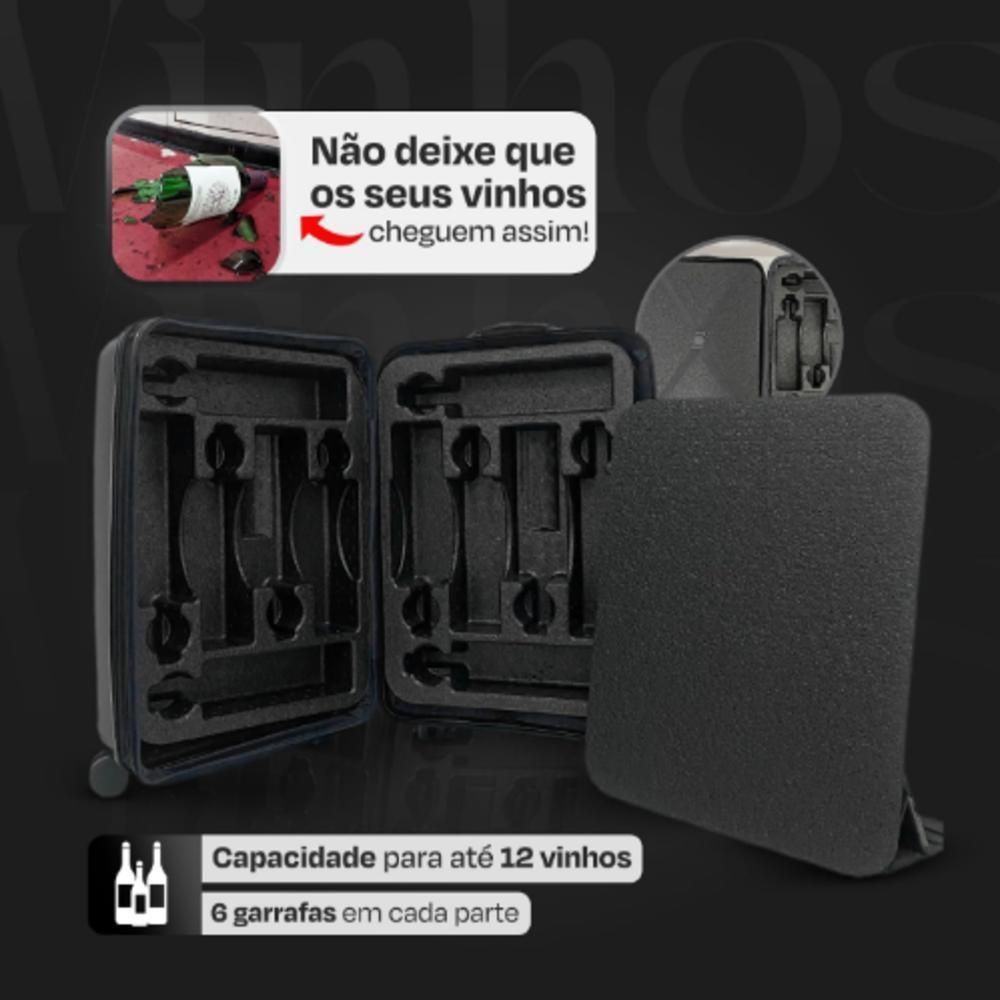 Mala Viagem Transporte Vinho 12 Garrafas Grande Colmeia Espuma 12 Espumantes Winebag Proteçao Maxima - 3
