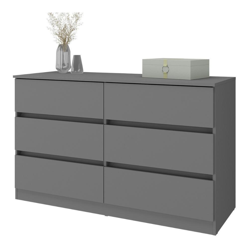 Cômoda Com 6 Gavetas 120cm Multimóveis Mp4396 Grafite - 2