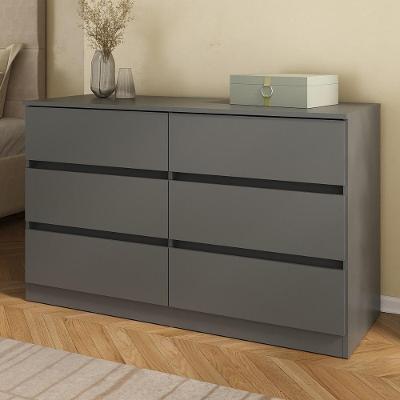 Cômoda Com 6 Gavetas 120cm Multimóveis Mp4396 Grafite