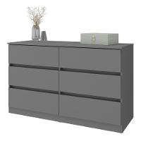 Cômoda Com 6 Gavetas 120cm Multimóveis Mp4396 Grafite - 2