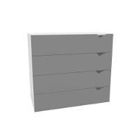 Cômoda Casal Porto C- 4 Gavetas Branco-cinza - Politorno - 1