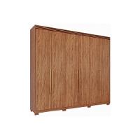 Guarda Roupa 6 Portas E 5 Gavetas C- 1 Espelho Interno E Pés Aurora Cinamomo - Panan - 1