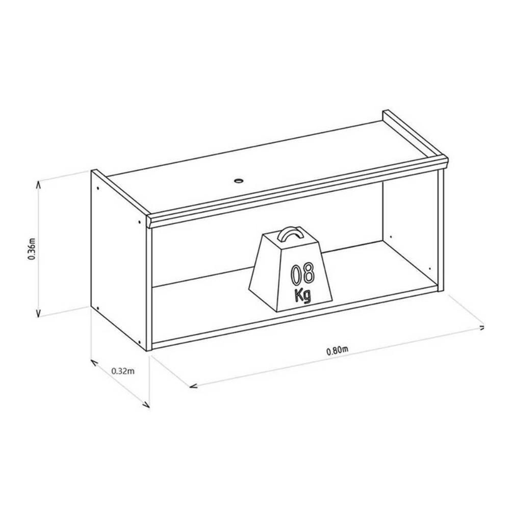 Armário De Cozinha Modulado Selene C- 1 Porta Basculante 80cm Jequitiba-off White Fosco - Linea Brasil - 2