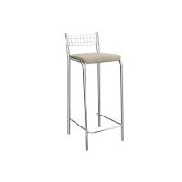 Banqueta De Cozinha Gênova 1b705cr Aço 1 Un Cromado-linho Bege Fendi - Kappesberg - 1