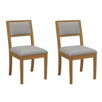 Kit 2 Cadeiras Sala Jantar Alice 2cmm003ca Premium Madeira Maciça 2 Un Carvalho-linho Cinza - Kappesberg - 1