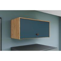 Armário Aéreo Cozinha Modulado Torino C- 1 Porta Basculante 70cm Mel-petroleo - Movelbento - 1