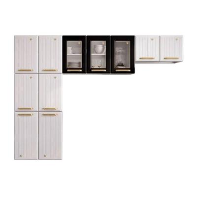 Cozinha Compacta Diamante New C- 11 Portas ( 3 C- Vidro ) Preto - Telasul