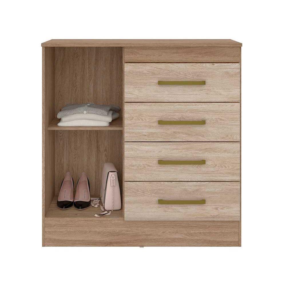 Cômoda Casal Montevideu C- 1 Porta E 4 Gavetas Cafe Touch - Demóbile - 4