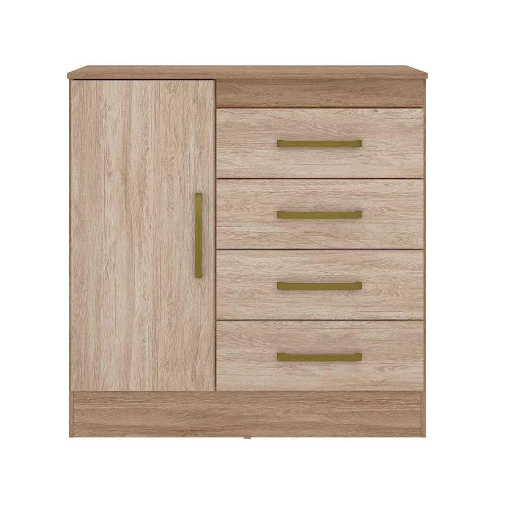 Cômoda Casal Montevideu C- 1 Porta E 4 Gavetas Cafe Touch - Demóbile - 5