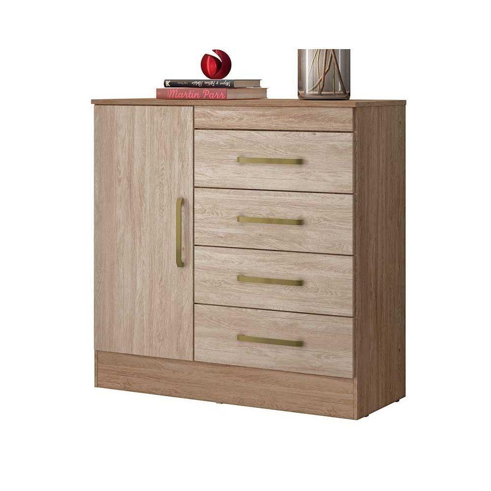 Cômoda Casal Montevideu C- 1 Porta E 4 Gavetas Cafe Touch - Demóbile - 6