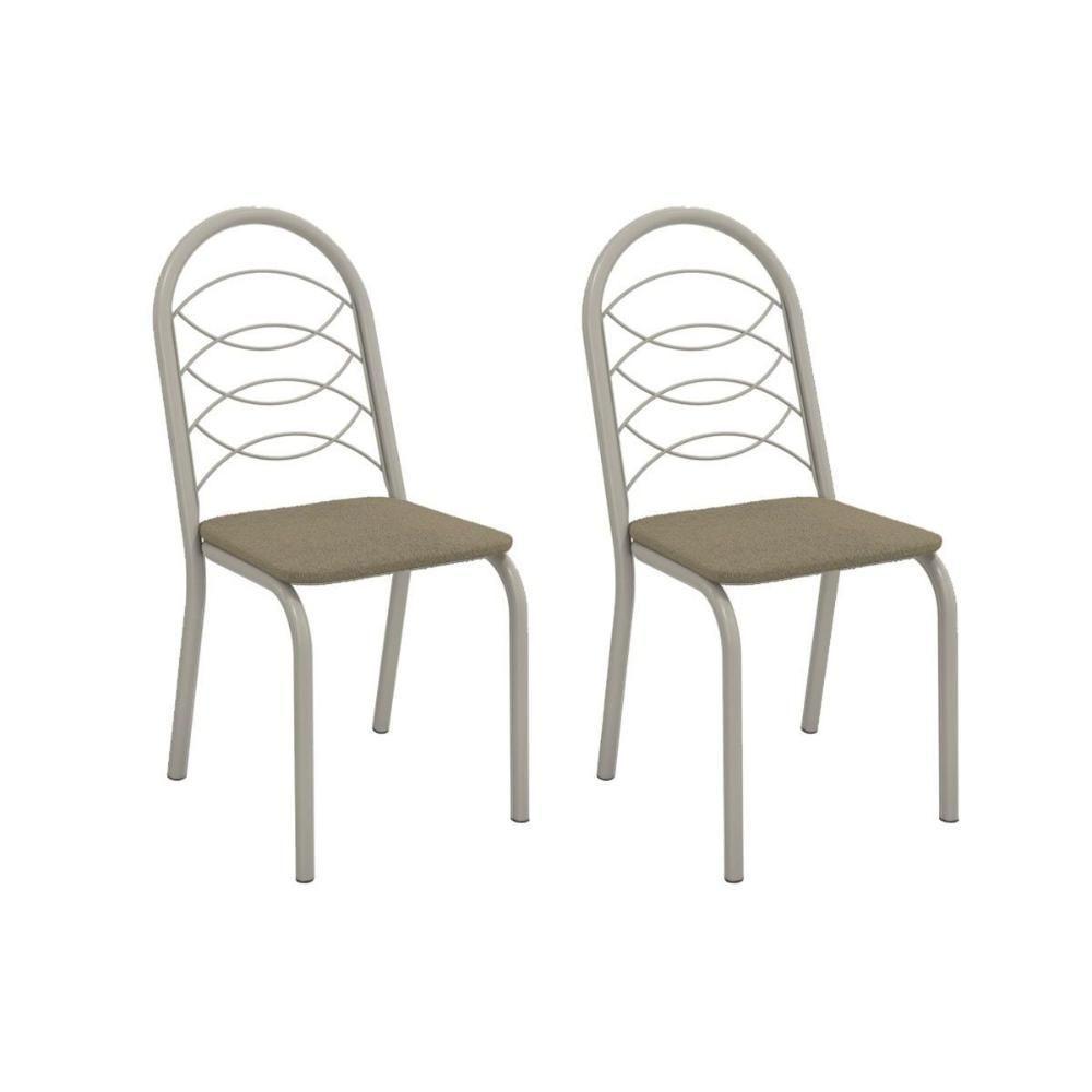 Cadeira De Cozinha Holanda 2c009nk Aço Kit 2 Un Niquel-boucle Bege Fendi - Kappesberg - 1