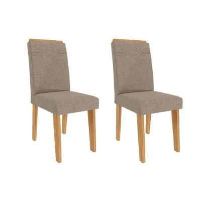 Kit 2 Cadeiras De Cozinha Taís 2 Un Nature-linho Bege - Cimol