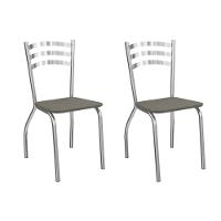 Kit 2 Cadeiras De Cozinha Portugal 2c007cr Aço 2 Un Cromado-linho Escuro - Kappesberg - 1