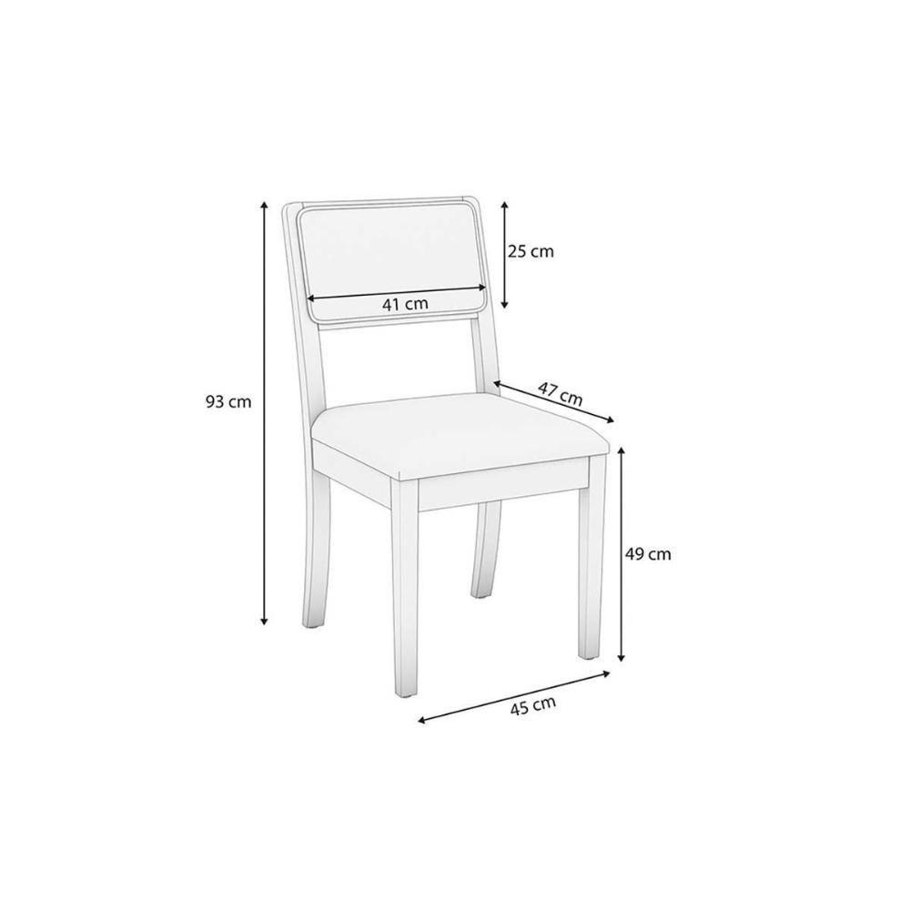 Kit 2 Cadeiras Sala Jantar Lola 2cmm004ca Premium Madeira Maciça 2 Un Carvalho-linho Bege Argila-tela Bege - Kappesberg - 2