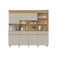 Cozinha Compacta Realeza C- 6 Portas E 3 Gavetas 220cm Carvalho-titânio - Nesher - 5