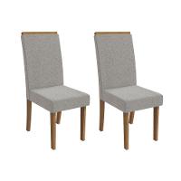 Cadeira De Cozinha íris 2cad142 Madeirado Kit 2 Un Canela-boucle Cinza - Kappesberg - 1