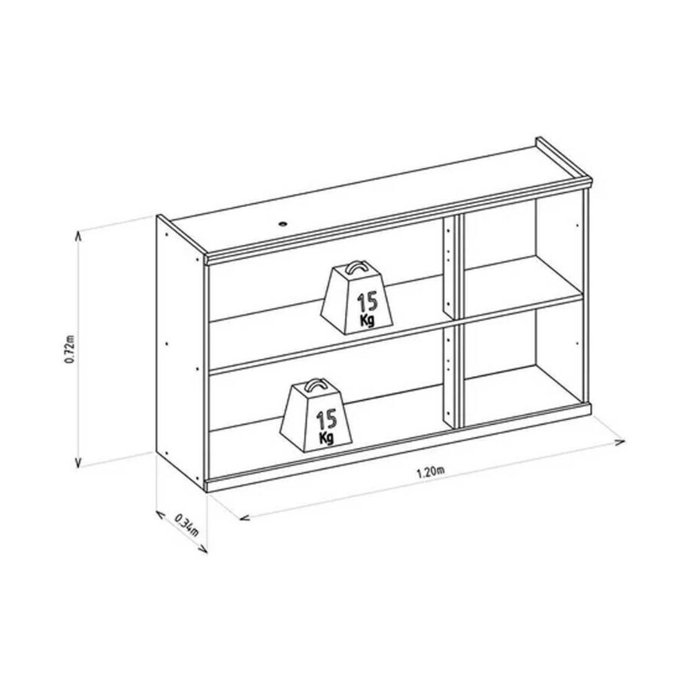 Armário Aéreo Cozinha Modulado Selene C- 3 Portas 120cm Jequitiba-off White Fosco - Linea Brasil - 2