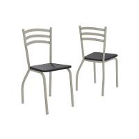 Cadeira Sala De Jantar Portugal 2c007nk Aço Kit 2 Un Niquel-suede Cappuccino - Kappesberg - 3