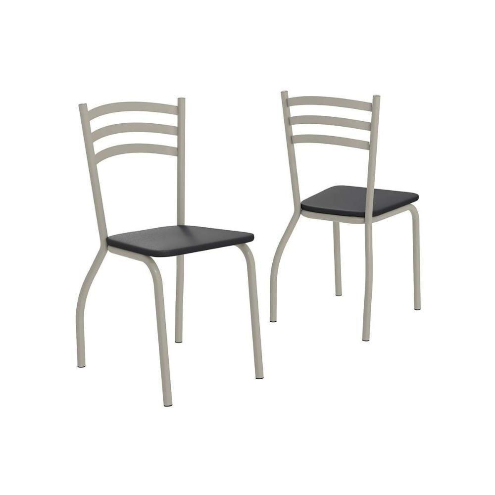 Kit 2 Cadeiras De Cozinha Portugal 2c007nk Aço 2 Un Niquel-linho Bege Fendi - Kappesberg - 3