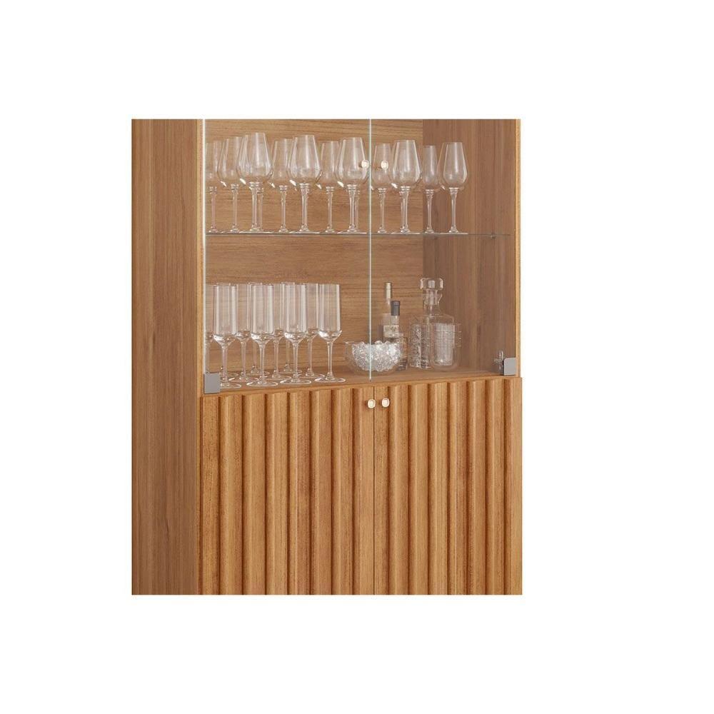 Cristaleira De Cozinha Luiza C- 4 Portas (2 De Vidro) Cinamomo-off White - Cimol - 5