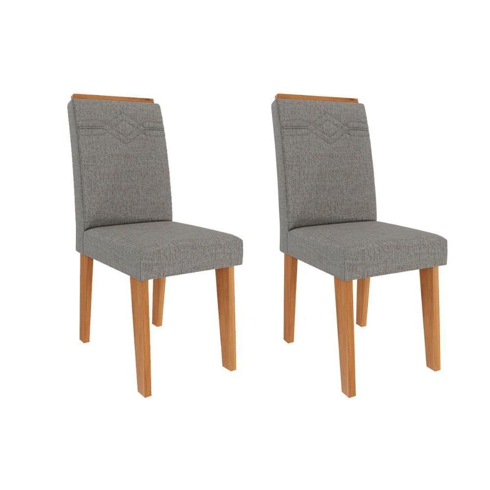 Kit 2 Cadeiras De Cozinha Taís 2 Un Cinamomo-linho Grafite - Cimol - 1