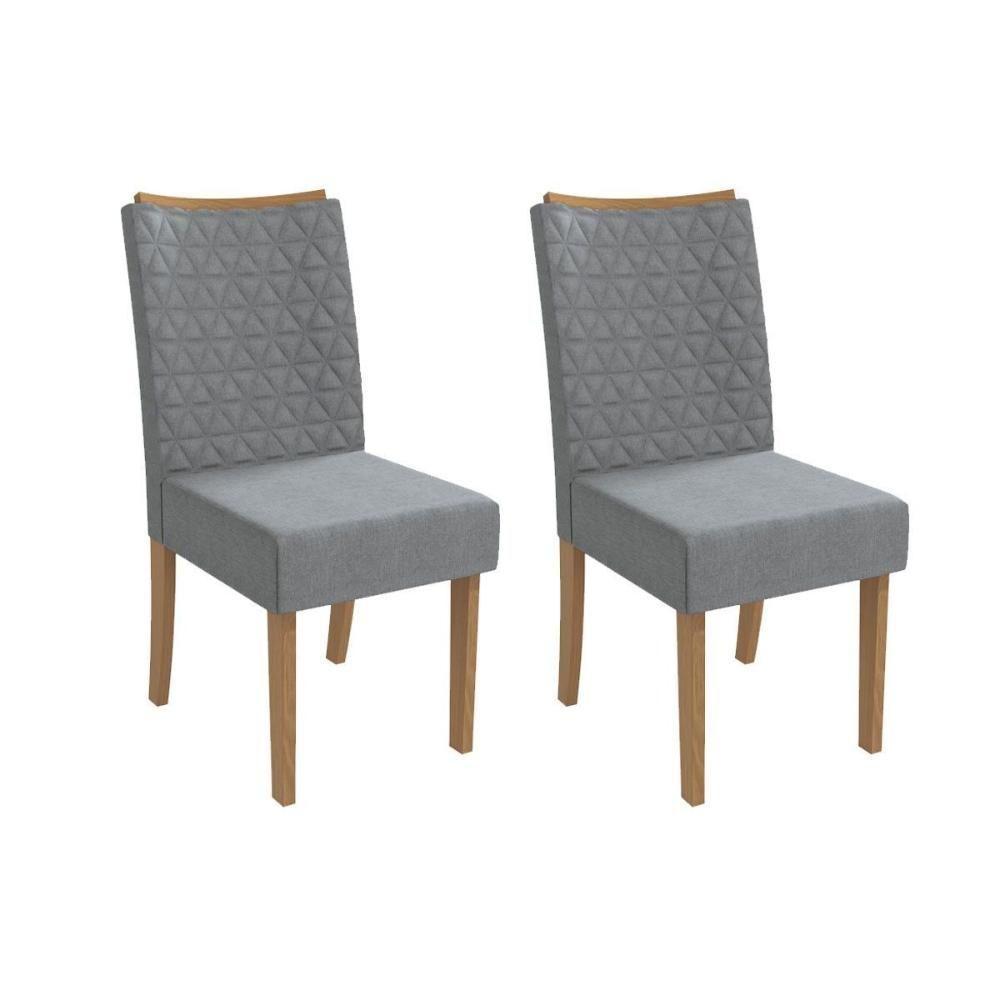 Cadeira De Cozinha Rosa 2cad129 Madeirado Kit 2 Un Canela-linho Grafite - Kappesberg - 1