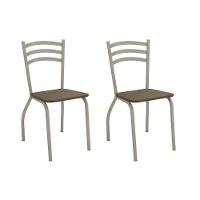 Kit 2 Cadeiras De Cozinha Portugal 2c007nk Aço 2 Un Niquel-suede Cappuccino - Kappesberg - 1