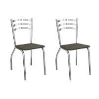 Kit 2 Cadeiras De Cozinha Portugal 2c007cr Aço 2 Un Cromado-suede Escuro - Kappesberg - 1