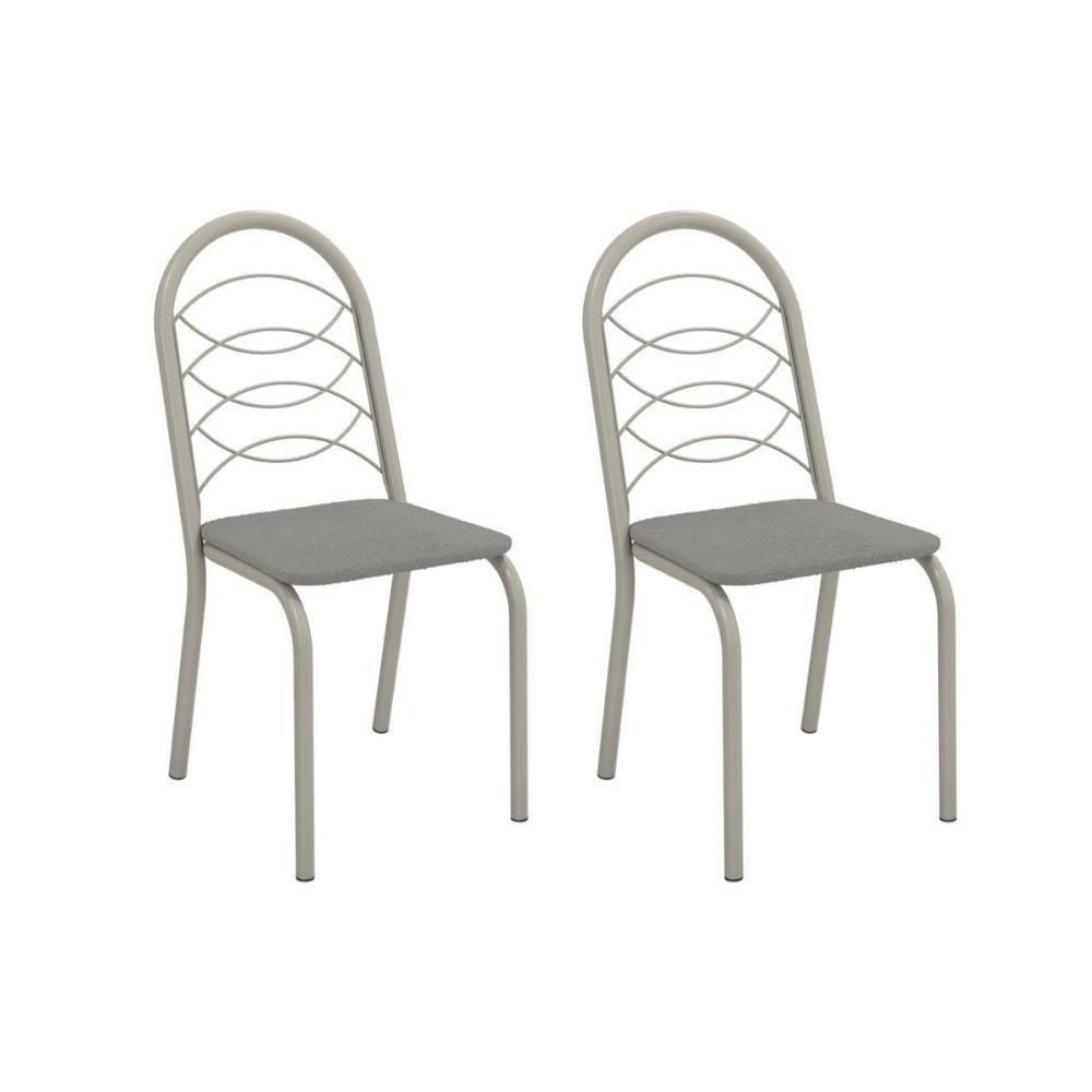 Cadeira De Cozinha Holanda 2c009nk Aço Kit 2 Un Niquel-boucle Cinza - Kappesberg - 1