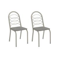 Cadeira De Cozinha Holanda 2c009nk Aço Kit 2 Un Niquel-boucle Cinza - Kappesberg - 1