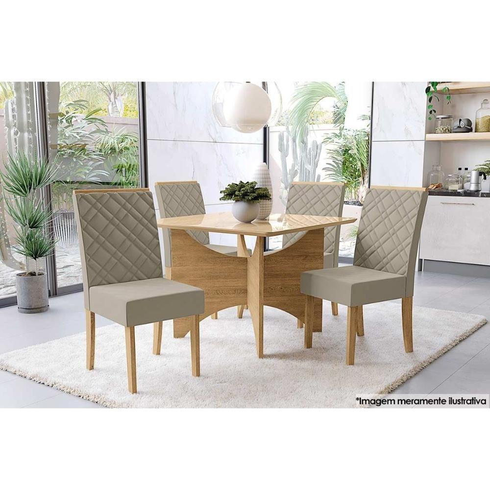 Cadeira De Cozinha Gardênia 2cad149 Madeirado Kit 2 Un Canela-suede Cinza - Kappesberg - 3