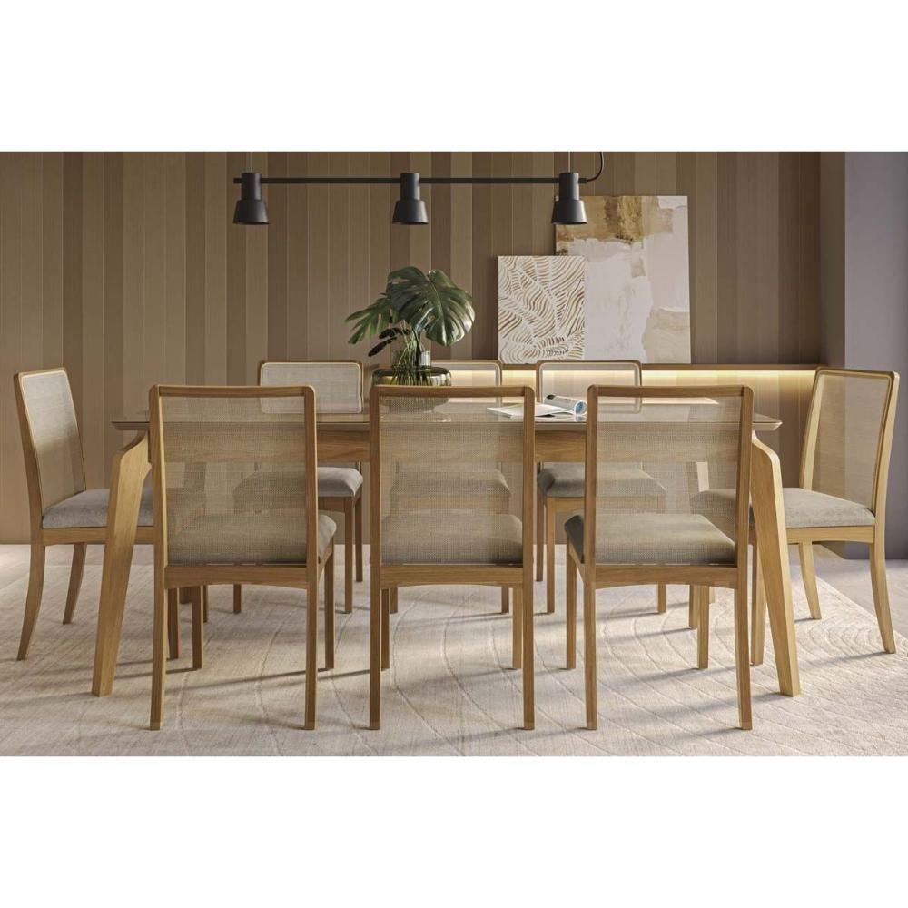 Kit 2 Cadeiras Sala Jantar Lara 2cmm007ca Premium Madeira Maciça 2 Un Carvalho-boucle Grafite-tela Grafite - Kappesberg - 6