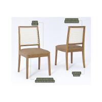 Cadeira De Cozinha Marcela Kit 2 Un Carvalho-linho Cinza - Cimol - 2