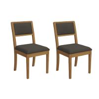 Kit 2 Cadeiras Sala Jantar Alice 2cmm006ca Premium Madeira Maciça 2 Un Carvalho-boucle Chocolate - Kappesberg - 1