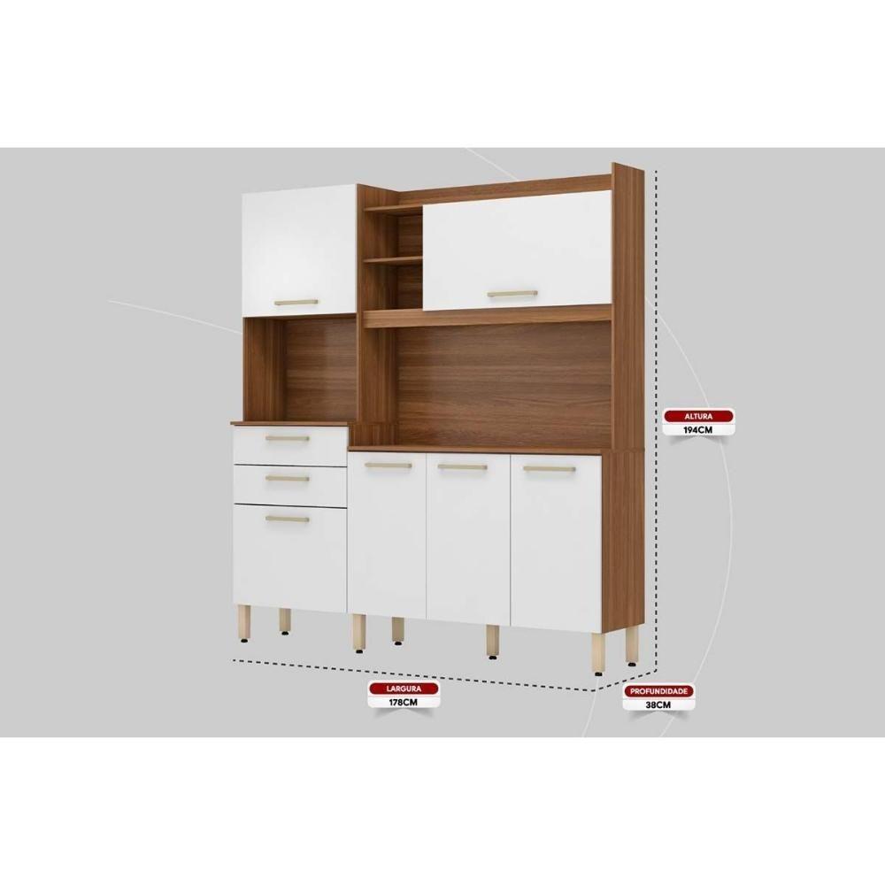 Cozinha Compacta Select C- 6 Portas E 2 Gavetas 178x194 Amendola-grafito - Demóbile - 6
