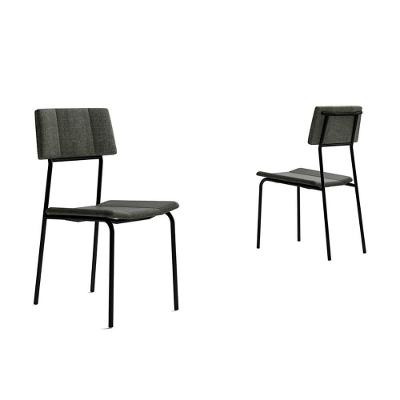Kit 2 Cadeiras De Cozinha Lou 1742 Aço 2 Uni Preto-linho Grafite - Carraro