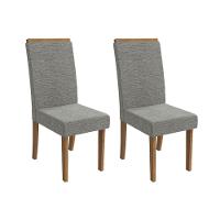 Cadeira De Cozinha íris 2cad142 Madeirado Kit 2 Un Canela-linho Cinza - Kappesberg - 1