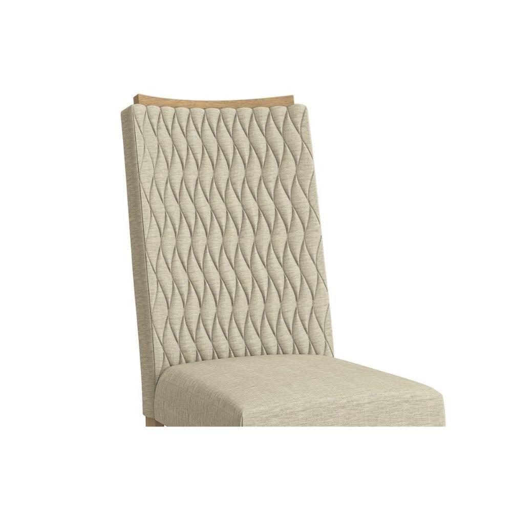 Cadeira De Cozinha Aura 2cad157 Madeirado Kit 2 Un Carvalho-boucle Bege Fendi - Kappesberg - 2