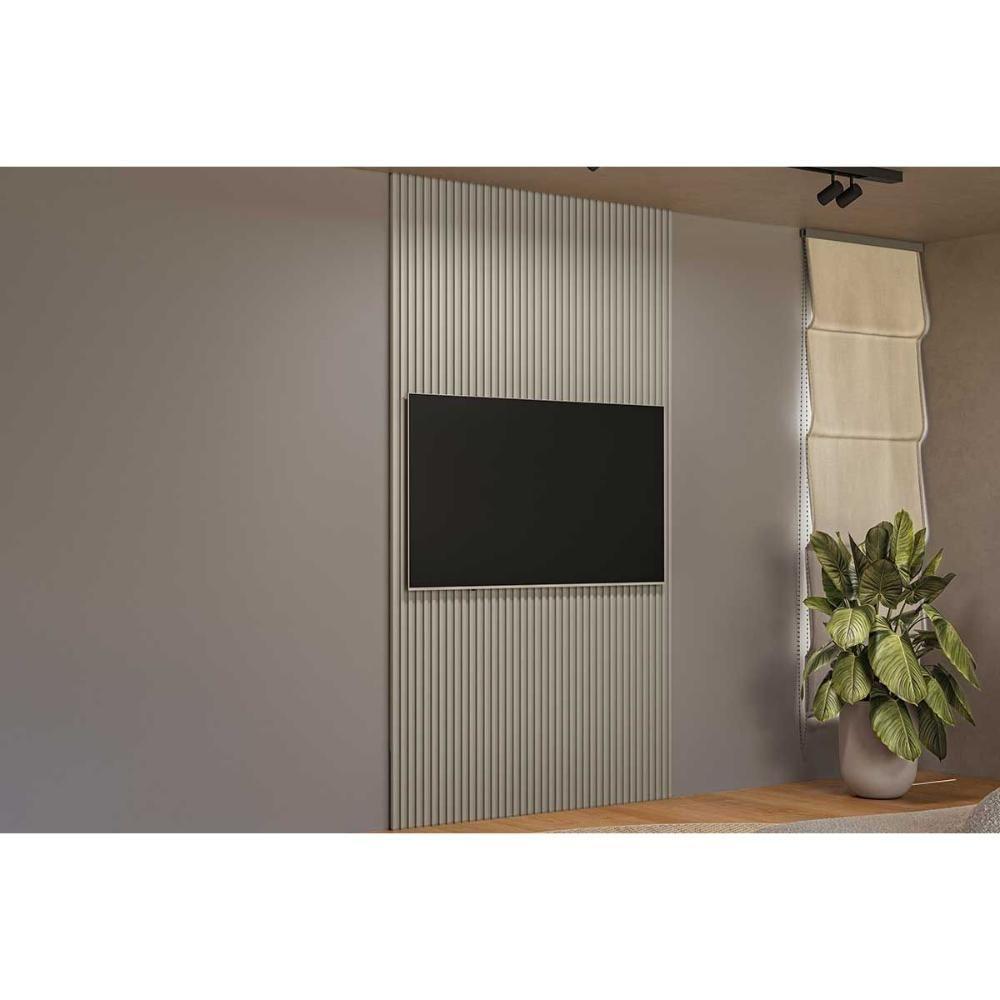 Módulo Ripado 140cm P- Painel De Sala Gris Fosco - Linea Brasil - 1