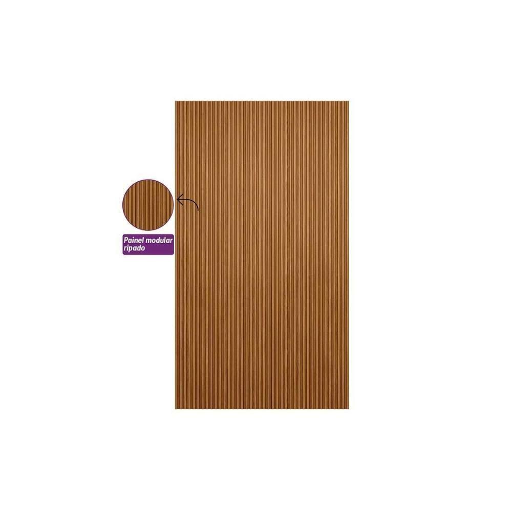 Módulo Ripado 140cm P- Painel De Sala Gris Fosco - Linea Brasil - 5