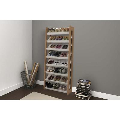 Armário Sapateira Casal Az1006 C- 8 Prateleiras Amêndoa-branco - Tecno Mobili