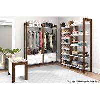 Armário Sapateira Casal Az1006 C- 8 Prateleiras Amêndoa-branco - Tecno Mobili