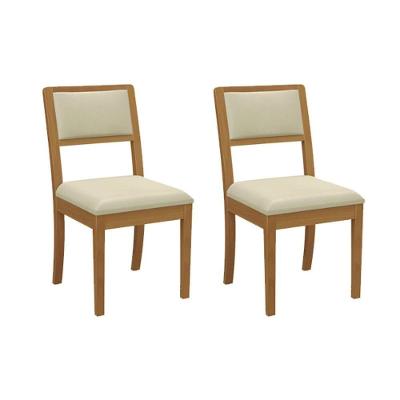Kit 2 Cadeiras De Cozinha Alice 2cmm006ca Premium Madeira Maciça 2 Un Carvalho-linho Bege Argila - Kappesberg